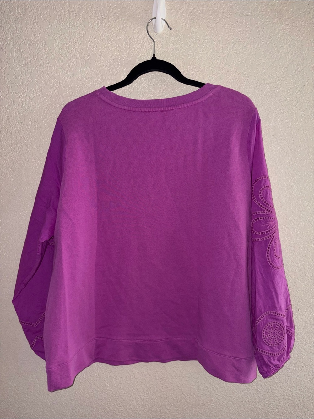 💜EUC Talbots “Eyelet Sleeves Crewneck Sweatshirt” Radiant Orchid💜 Sz X (0X/14W) - Picture 12 of 12
